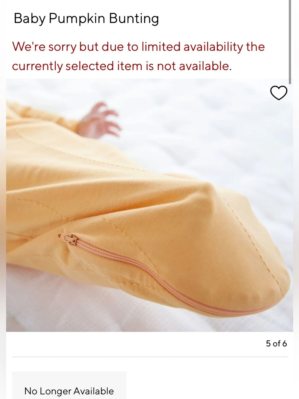 Baby Pumpkin Bunting Costume